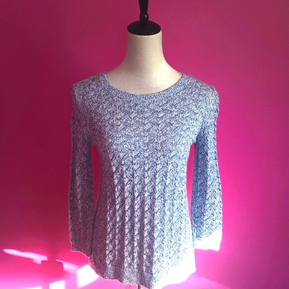 Talbots Sweaters - Talbot's ladies blue/white Knit Crew Neck Sweater (Size XS)